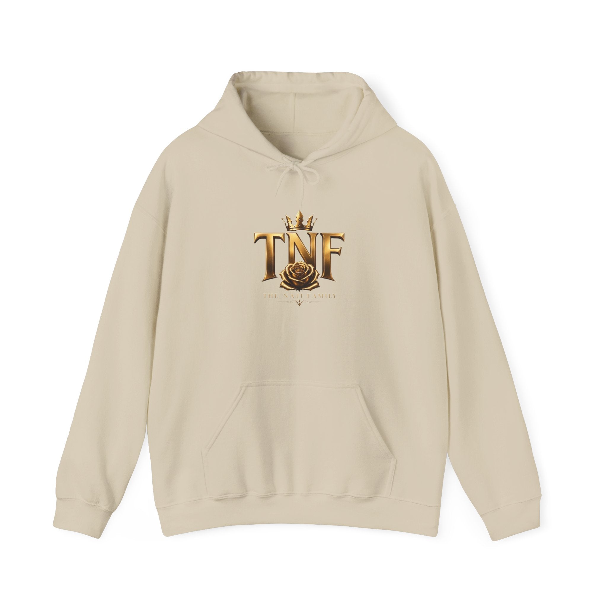 TNF Gold Rose Hoodie — Elegant Crown Logo Pullover
