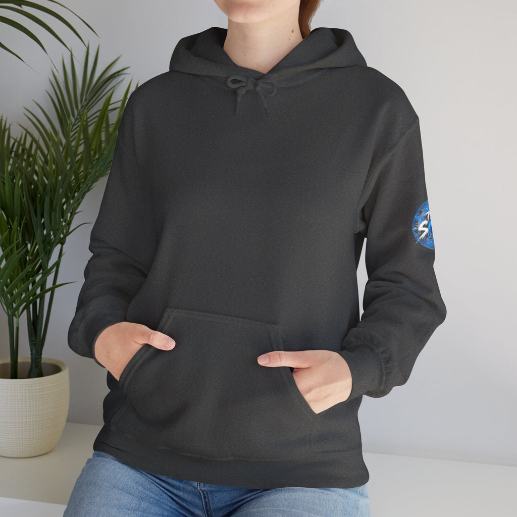 Nord Globe Hoodie — Blue Vintage Graphic Hooded Sweatshirt