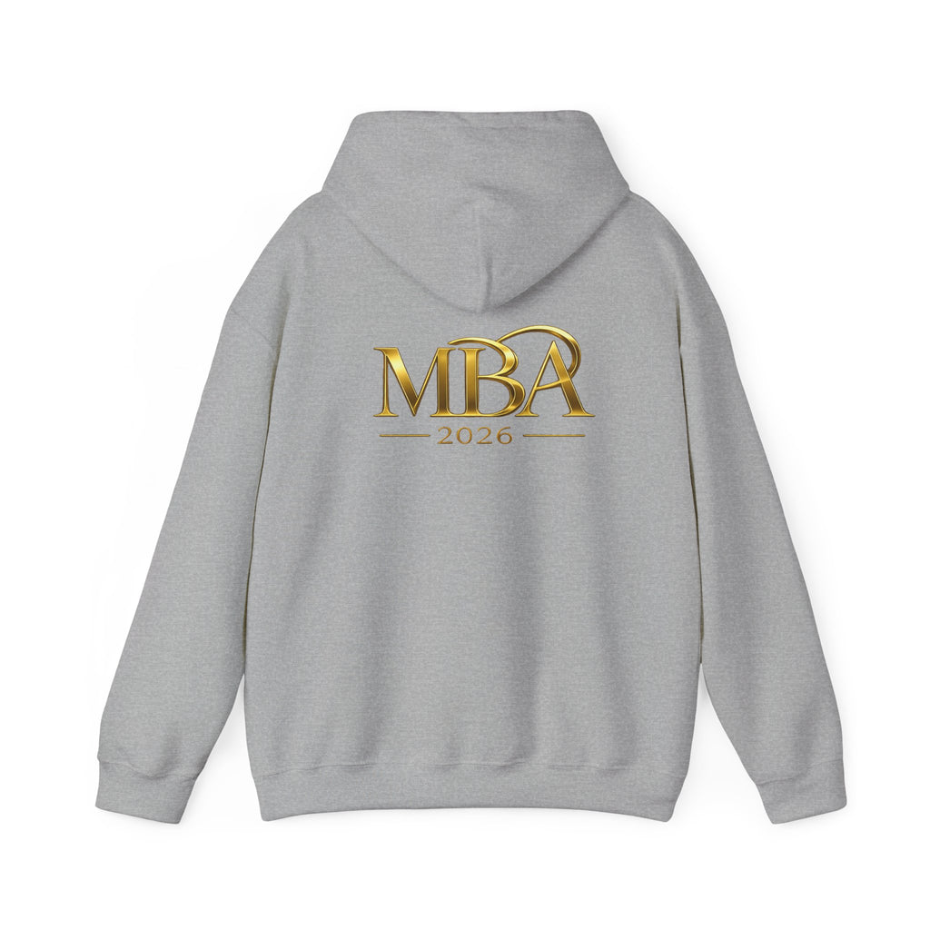 MBA 2026 Gold Logo Hoodie — Graduation/Alumni Commemorative Sweatshirt