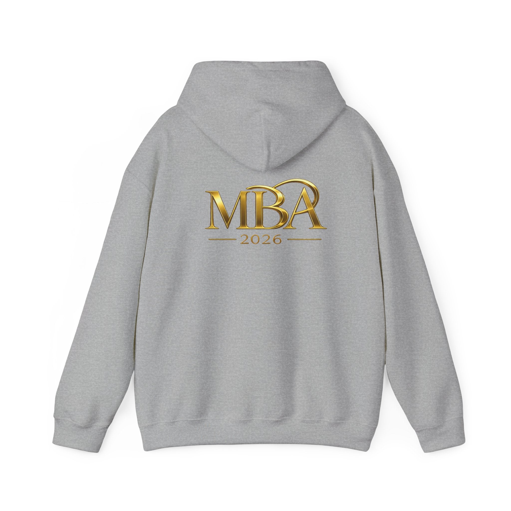 MBA 2026 Gold Logo Hoodie — Graduation/Alumni Commemorative Sweatshirt