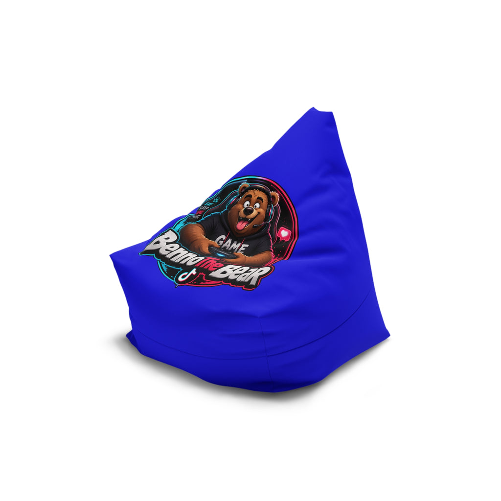 Bean Bag Cover — Blue Gamer Bear Logo Comfort Chair Cover