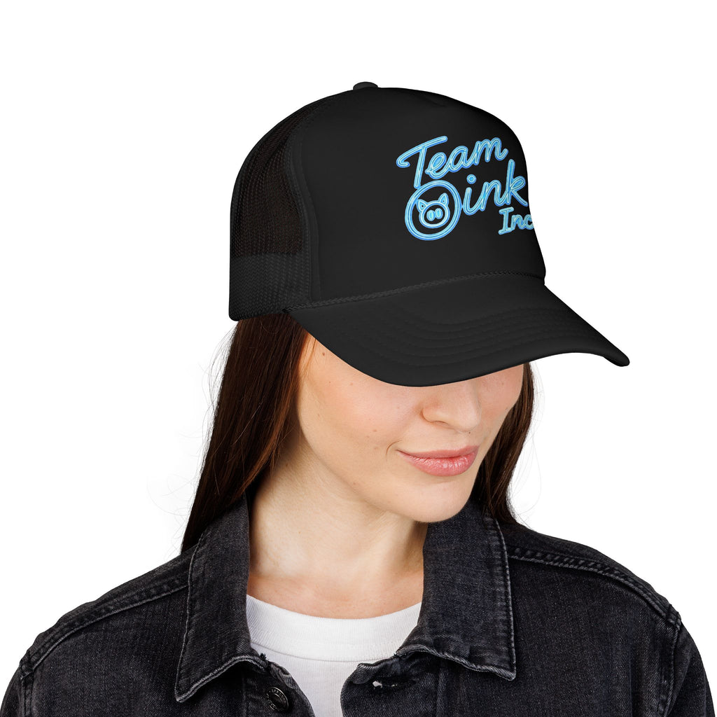 Team Oink Inc. Trucker Hat — Retro Embroidered Foam Cap