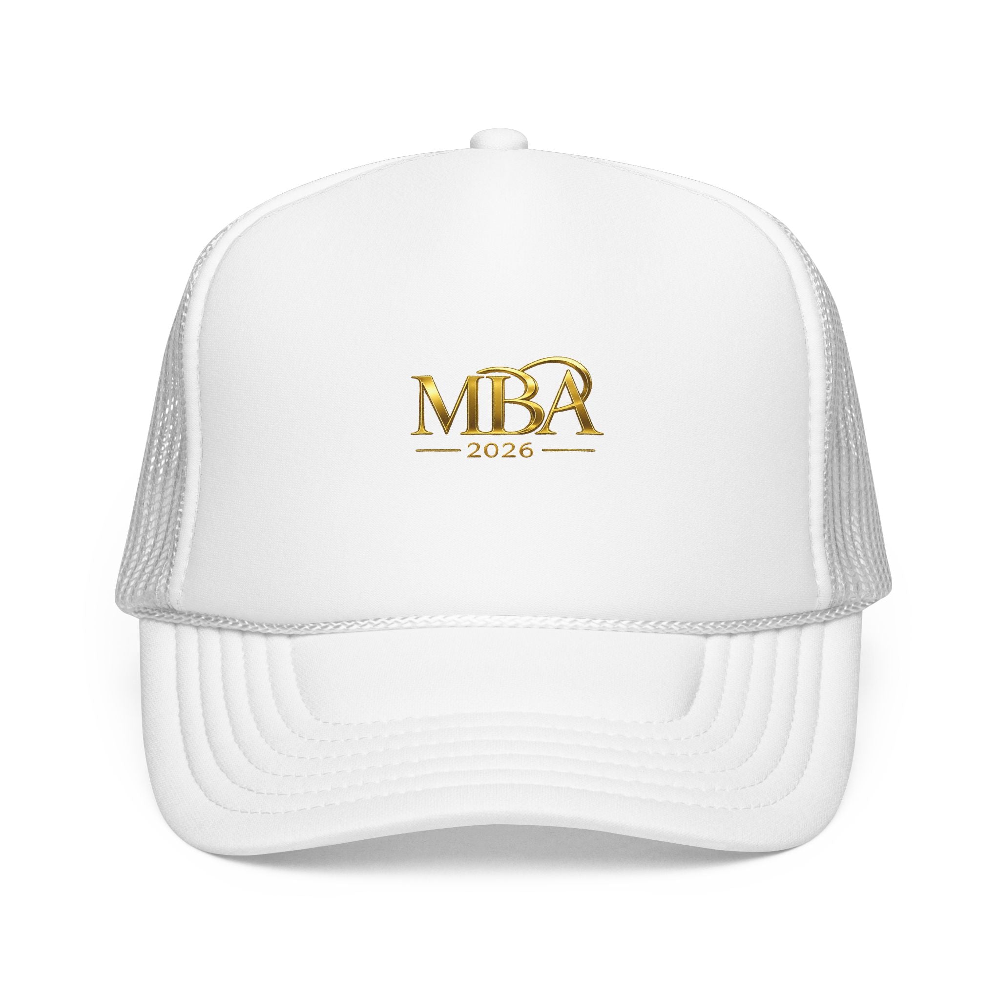 MBA 2026 Trucker Hat - Gold Embroidered Foam Mesh Cap