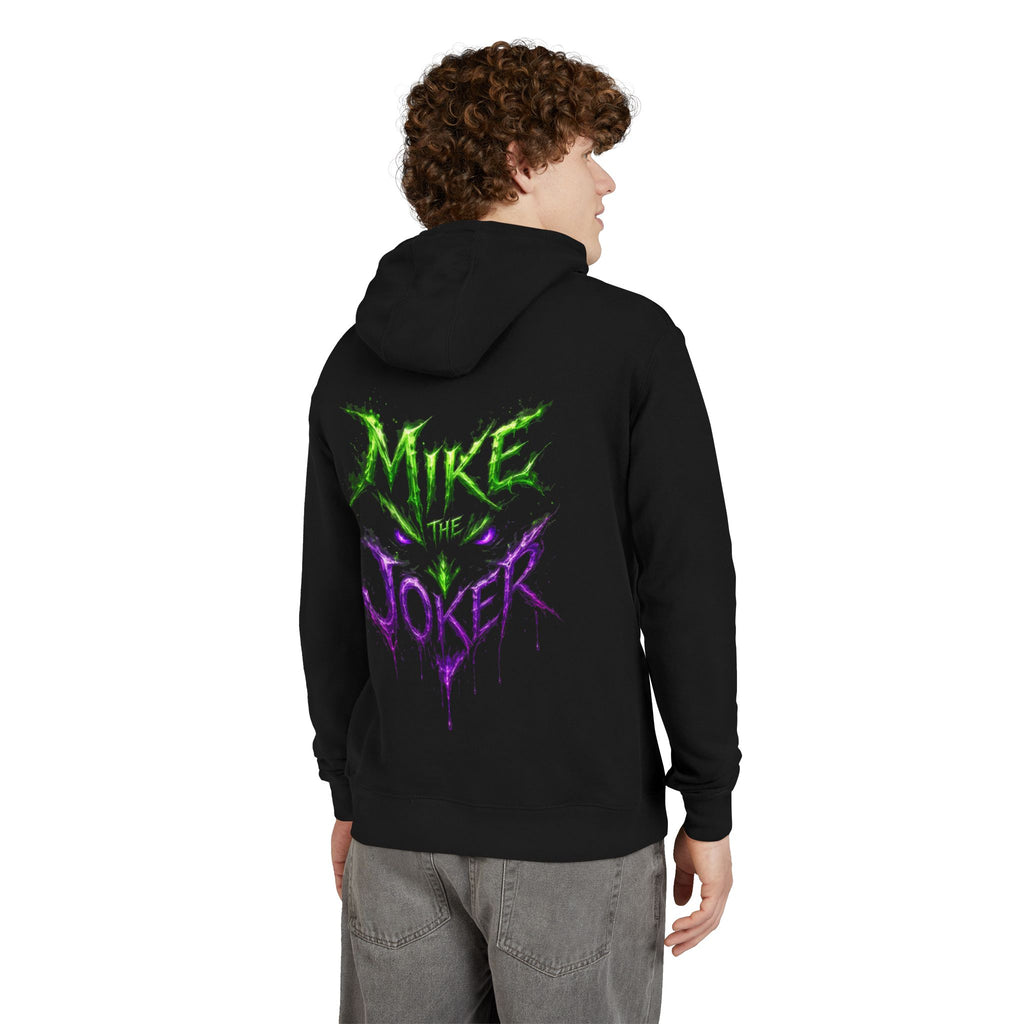 Joker Graphic Hoodie — "Mike the Joker" Neon Green & Purple Streetwear
