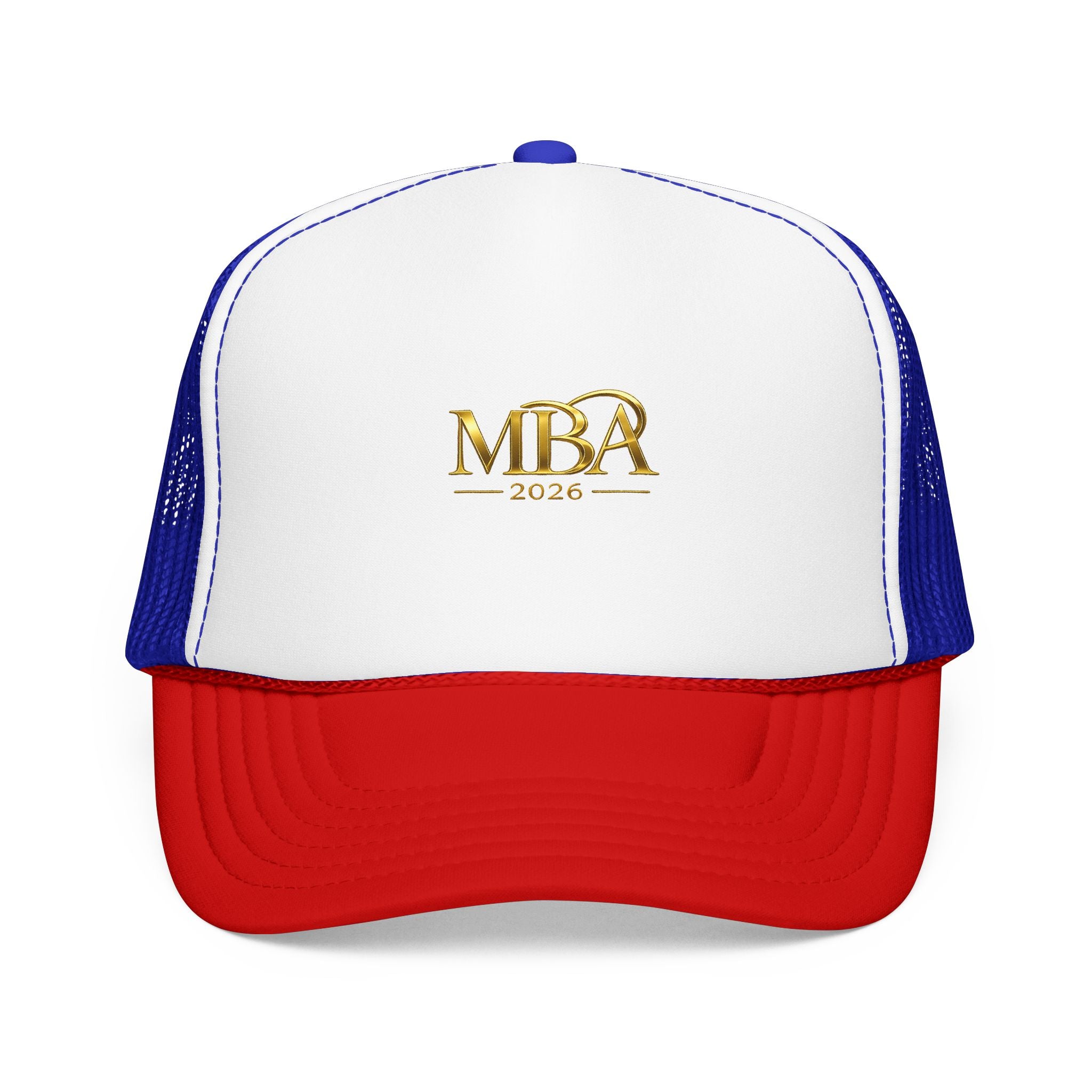 MBA 2026 Trucker Hat - Gold Embroidered Foam Mesh Cap