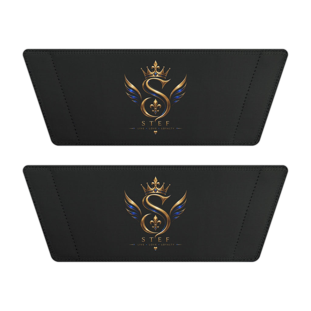 Slide Sandals — Black Strap with Gold Serpent Emblem