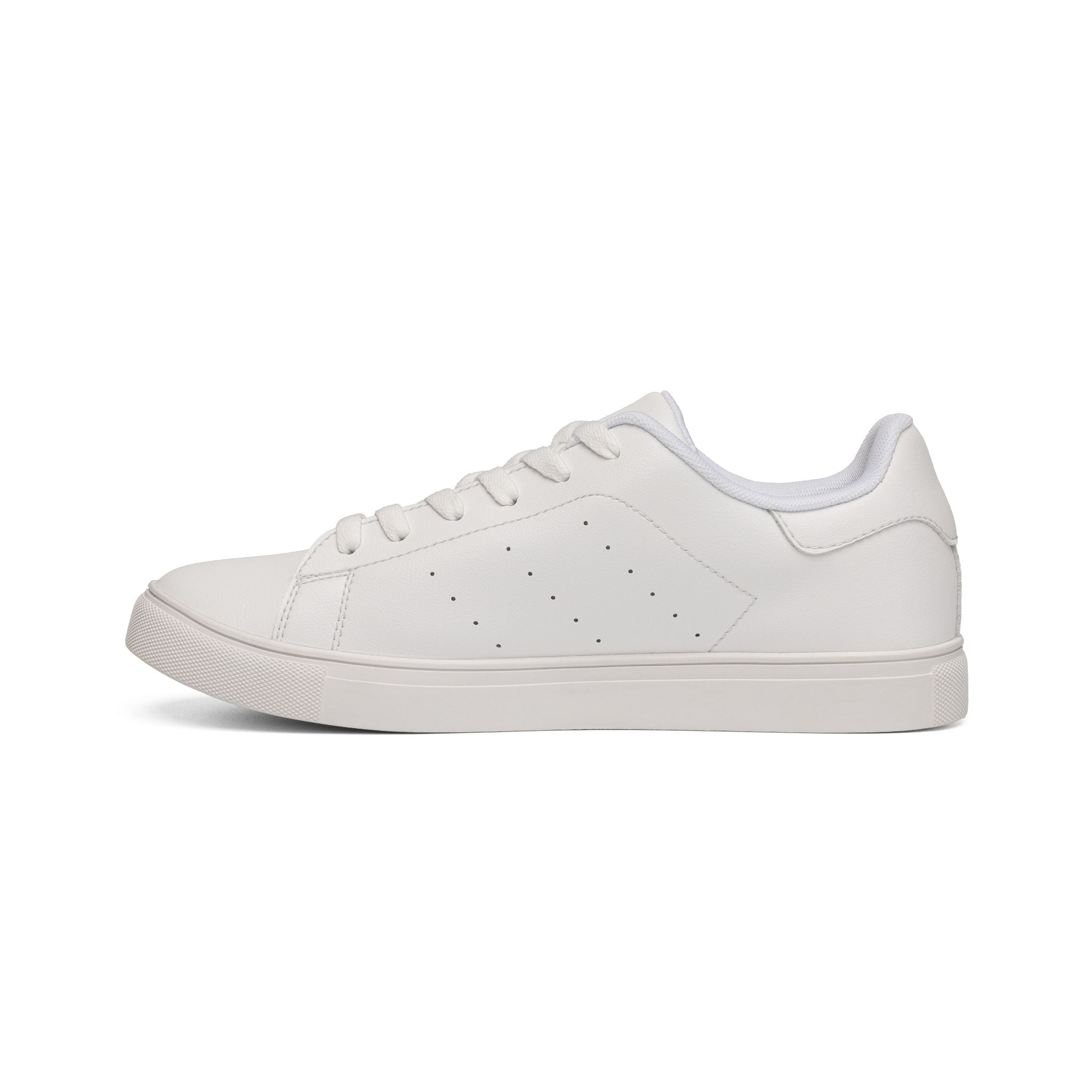 White Leather Low-Top Sneakers — Minimal Casual Men's Shoes