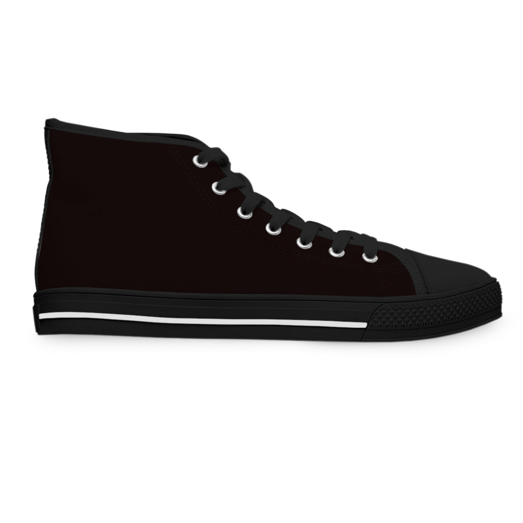Women's High Top Sneakers — Retro Black Canvas with 'Team Pink Inc.' Script
