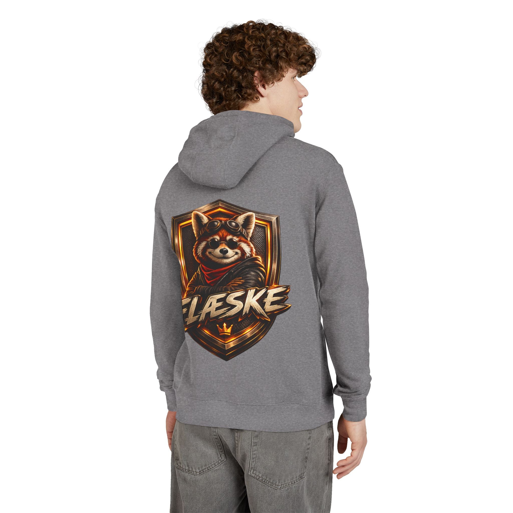 Raccoon Crest Hoodie — "Flæske" Gamer Logo Pullover