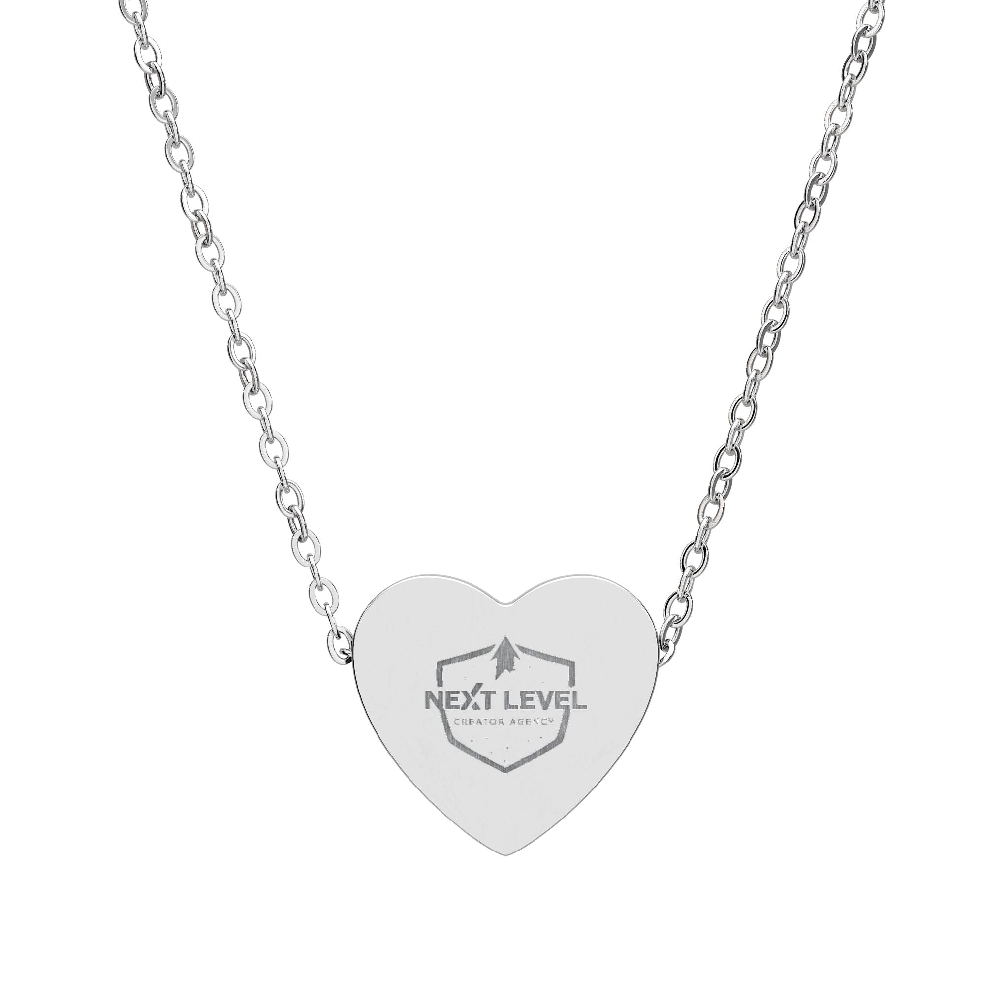 NLC Engraved Heart Necklace — Personalized Crown & Initial Pendant