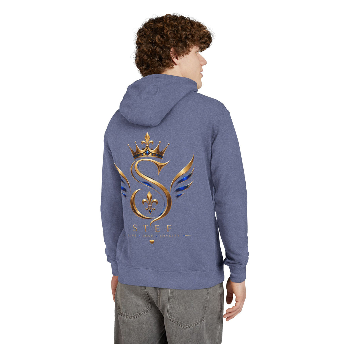 Crown S Wings Hoodie — Gold Fleur-de-Lis Logo French Terry Sweatshirt