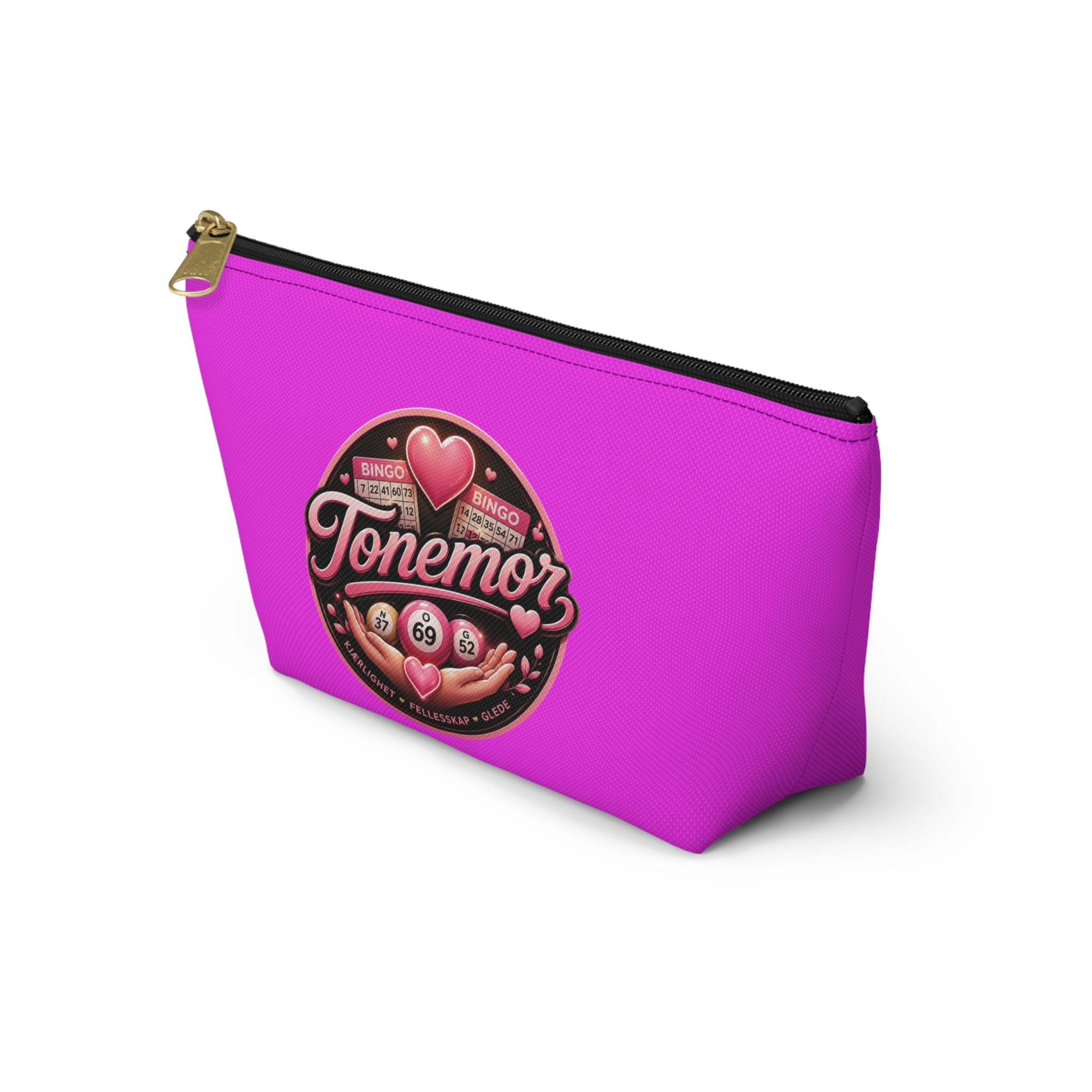 Pink Tonemor Bingo Accessory Pouch — T-Bottom Cosmetic Bag