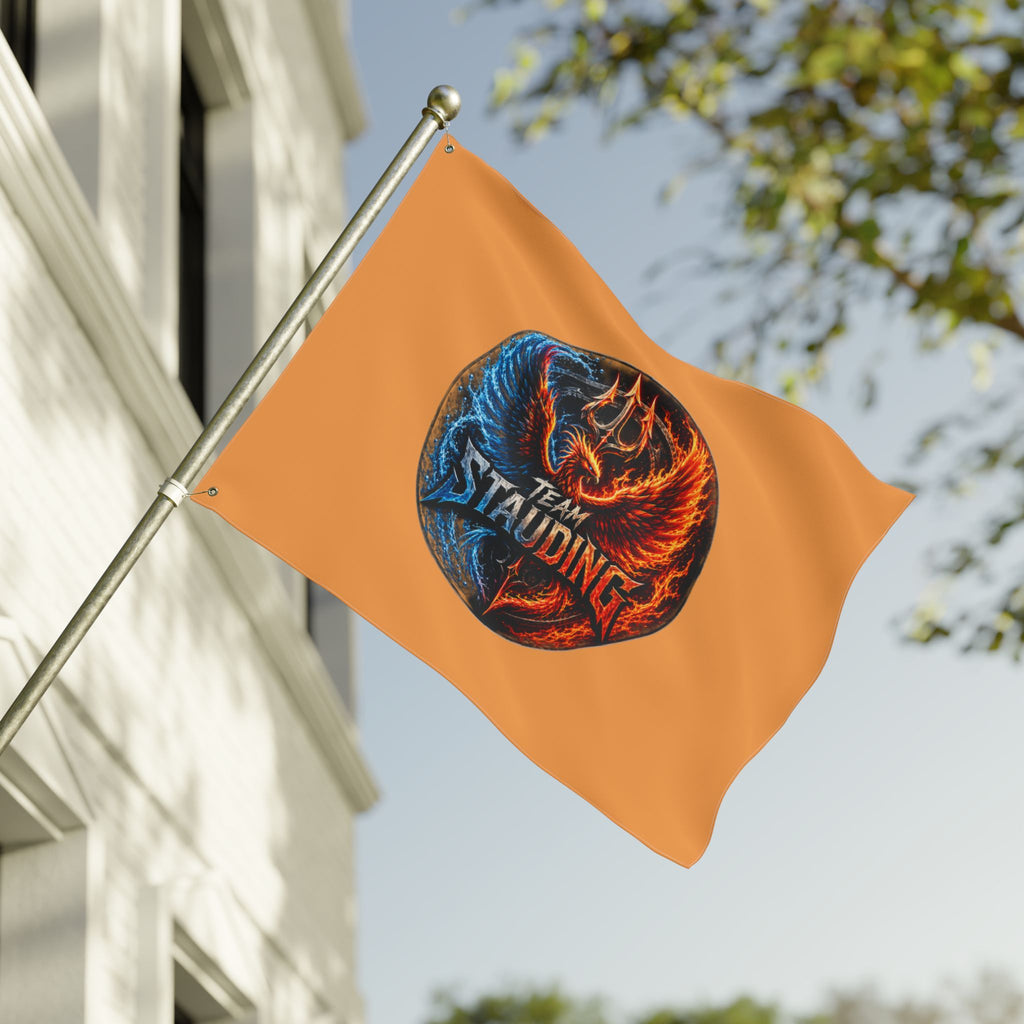 Team Stauding Double-Sided Flag — Fiery Phoenix Logo Outdoor Banner