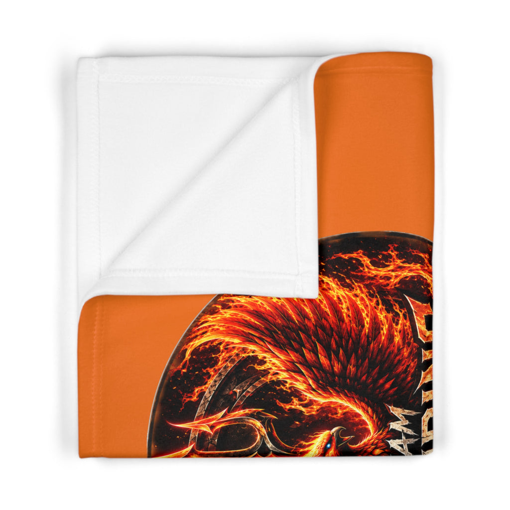 Team Stauding Phoenix Fleece Baby Blanket — Soft Orange Plush Swaddle