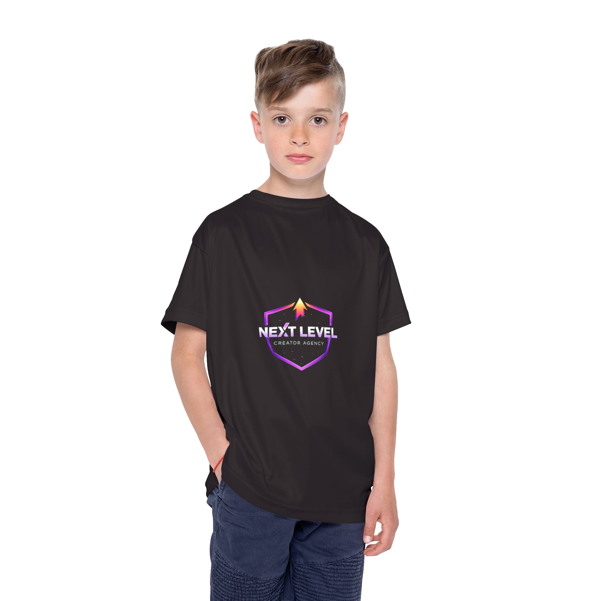 Kids Sports Jersey — "Next Level" Creator Agency Athletic Tee