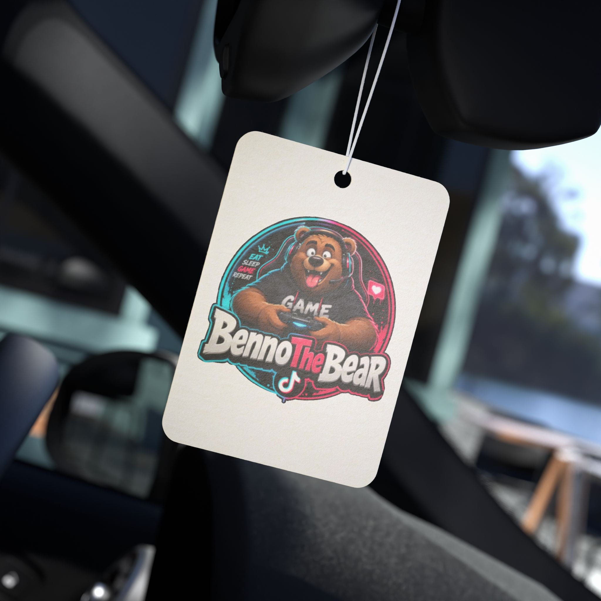 Benno The Bear Car Air Freshener — Cute Gaming Bear Scented Tag