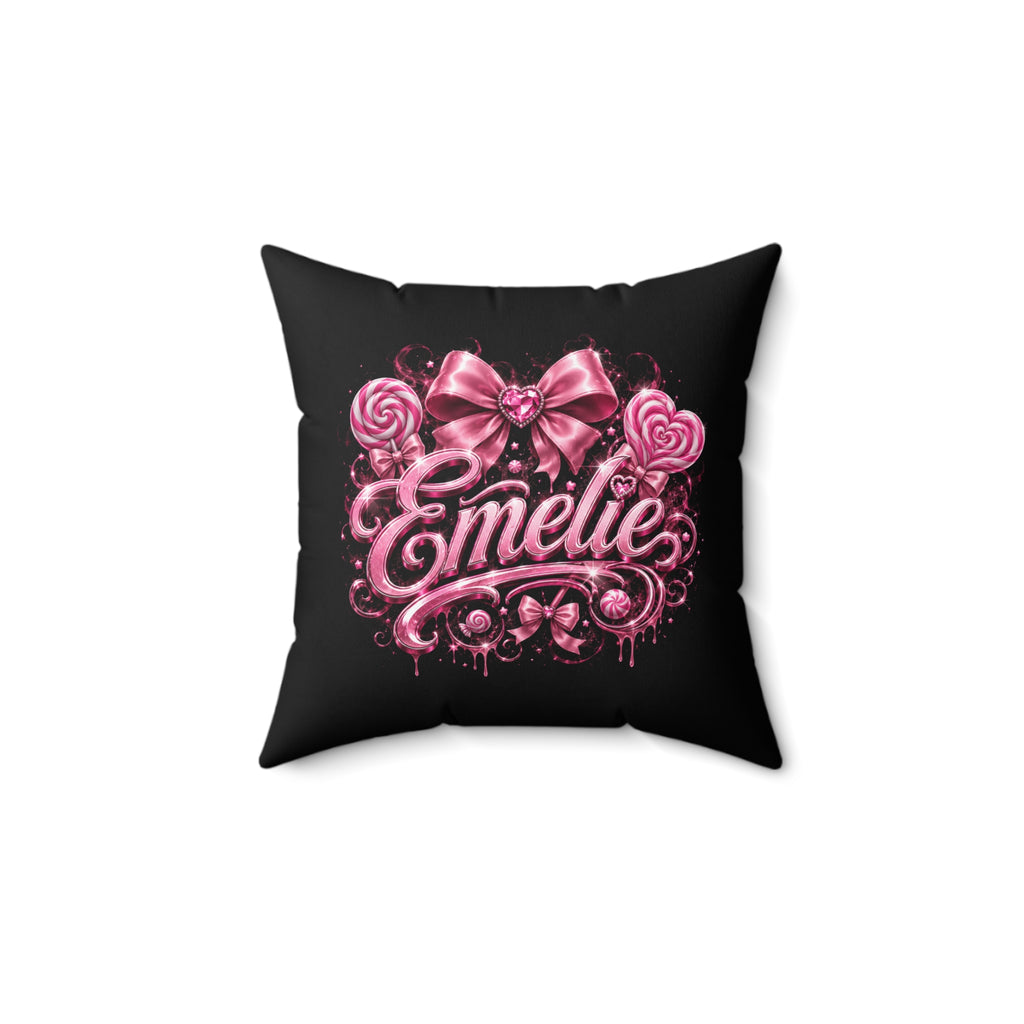 Emelie Pink Ribbon Decorative Throw Pillow