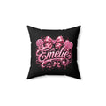 Emelie Pink Ribbon Decorative Throw Pillow
