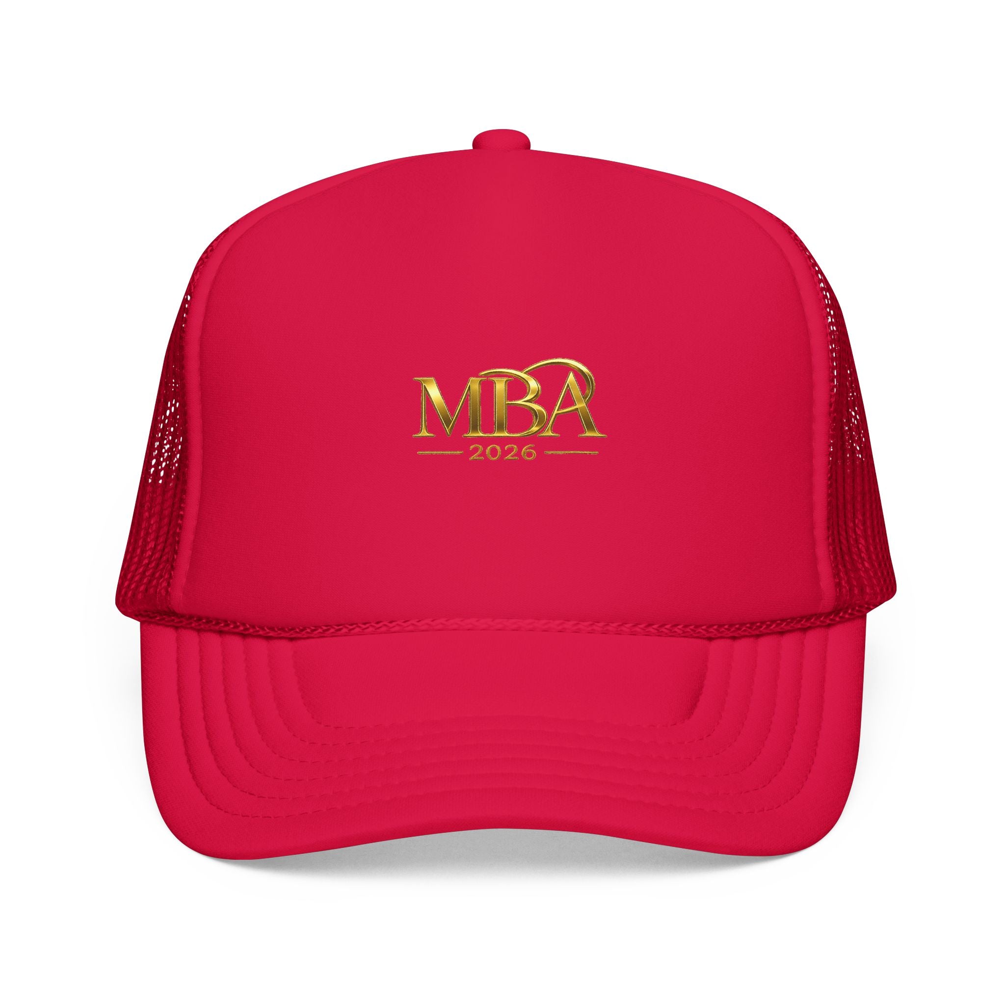 MBA 2026 Trucker Hat - Gold Embroidered Foam Mesh Cap
