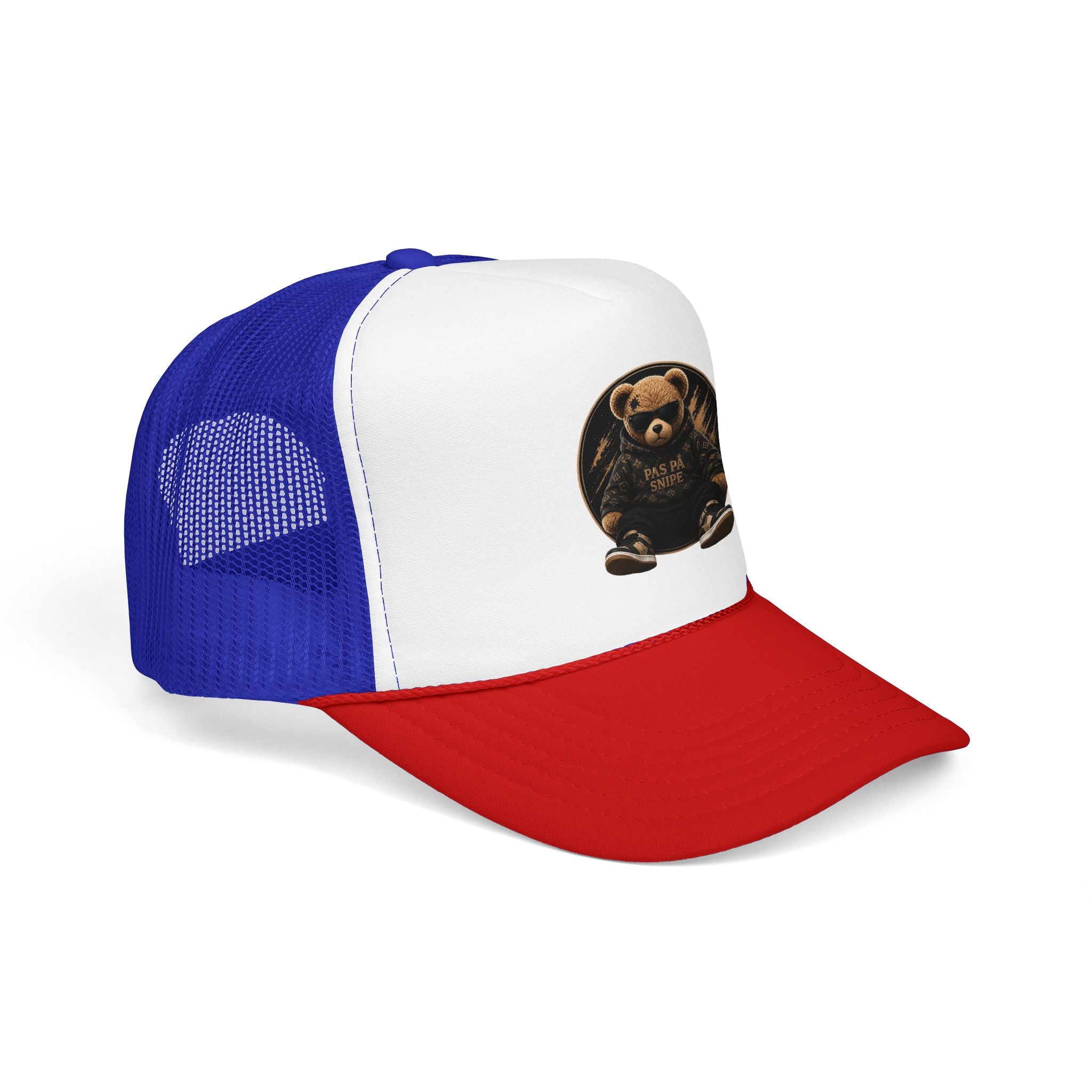 Teddy Bear Trucker Hat — Vintage "Pas de Panier" Patch Cap