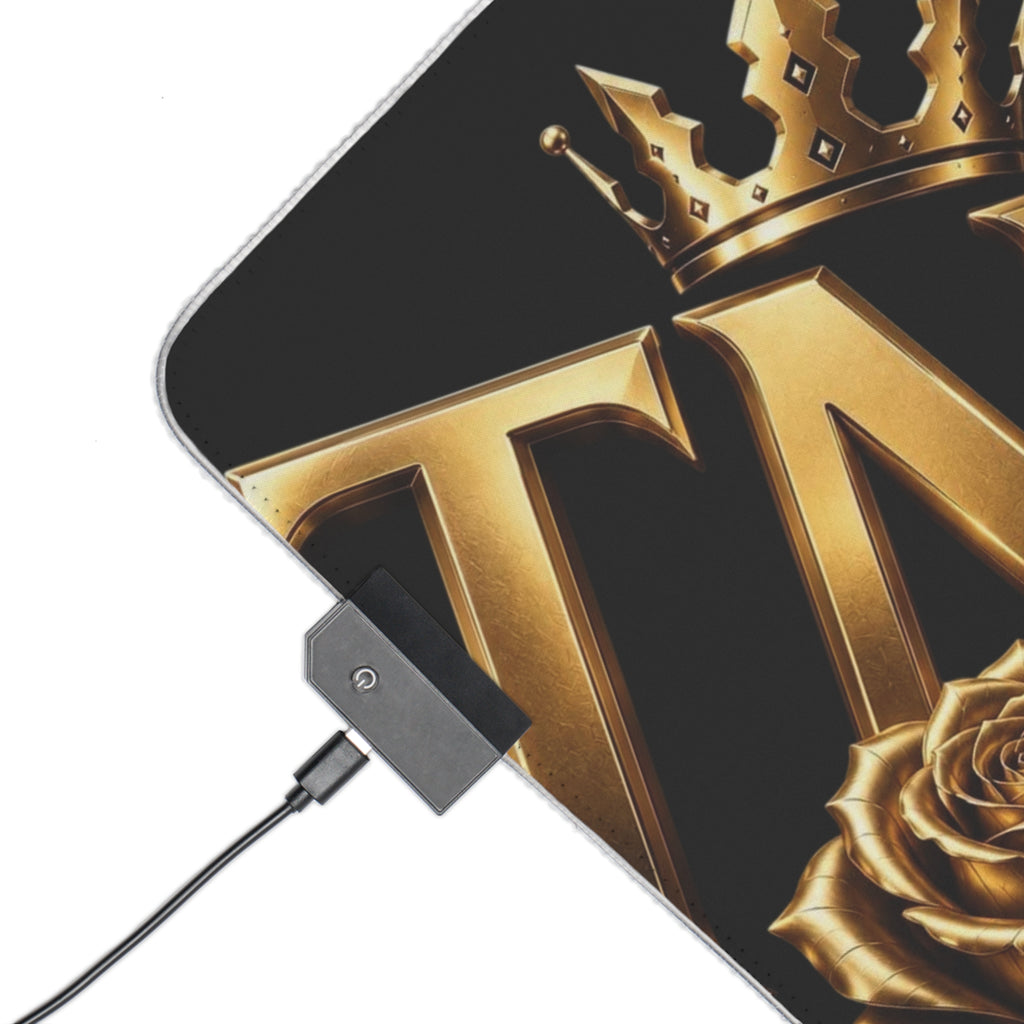 LED Gaming Mouse Pad — TNF The Naji Family Gold Crest RGB Desk Mat