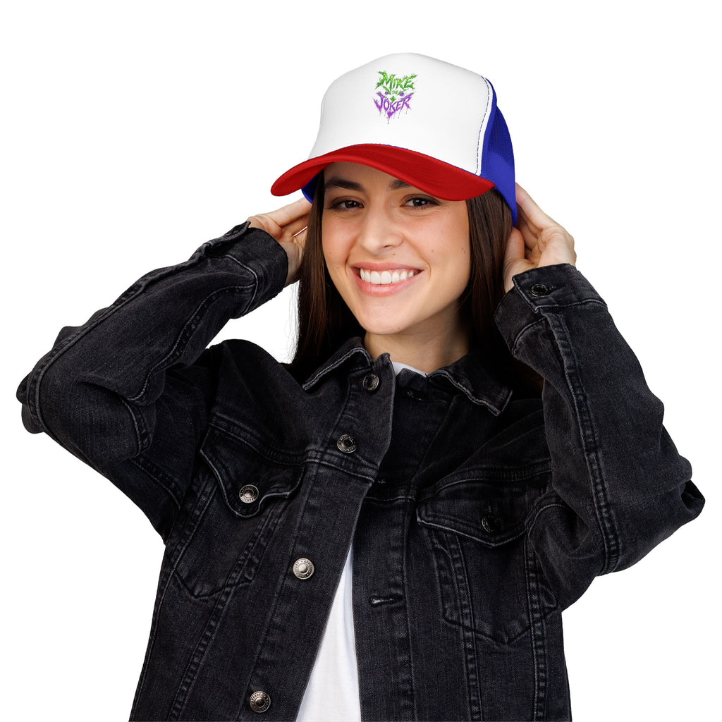 Trucker Hat with Neon Grunge Heart Logo