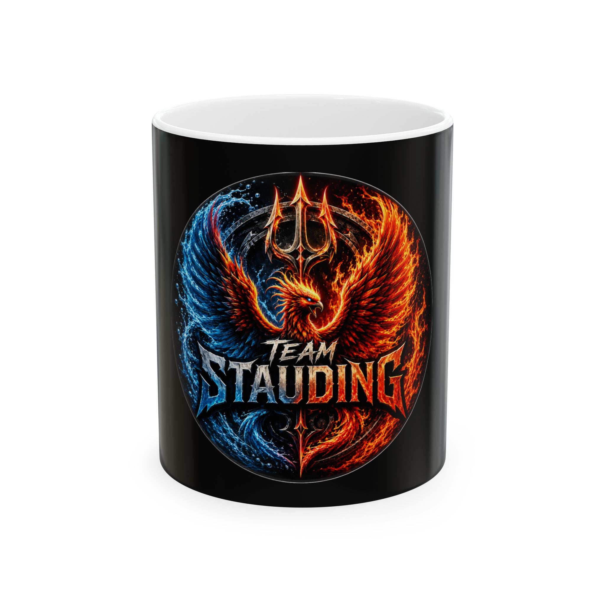 Team Stauding Phoenix Trident Ceramic Mug — Fire & Ice Gaming Coffee Cup (11oz, 15oz)