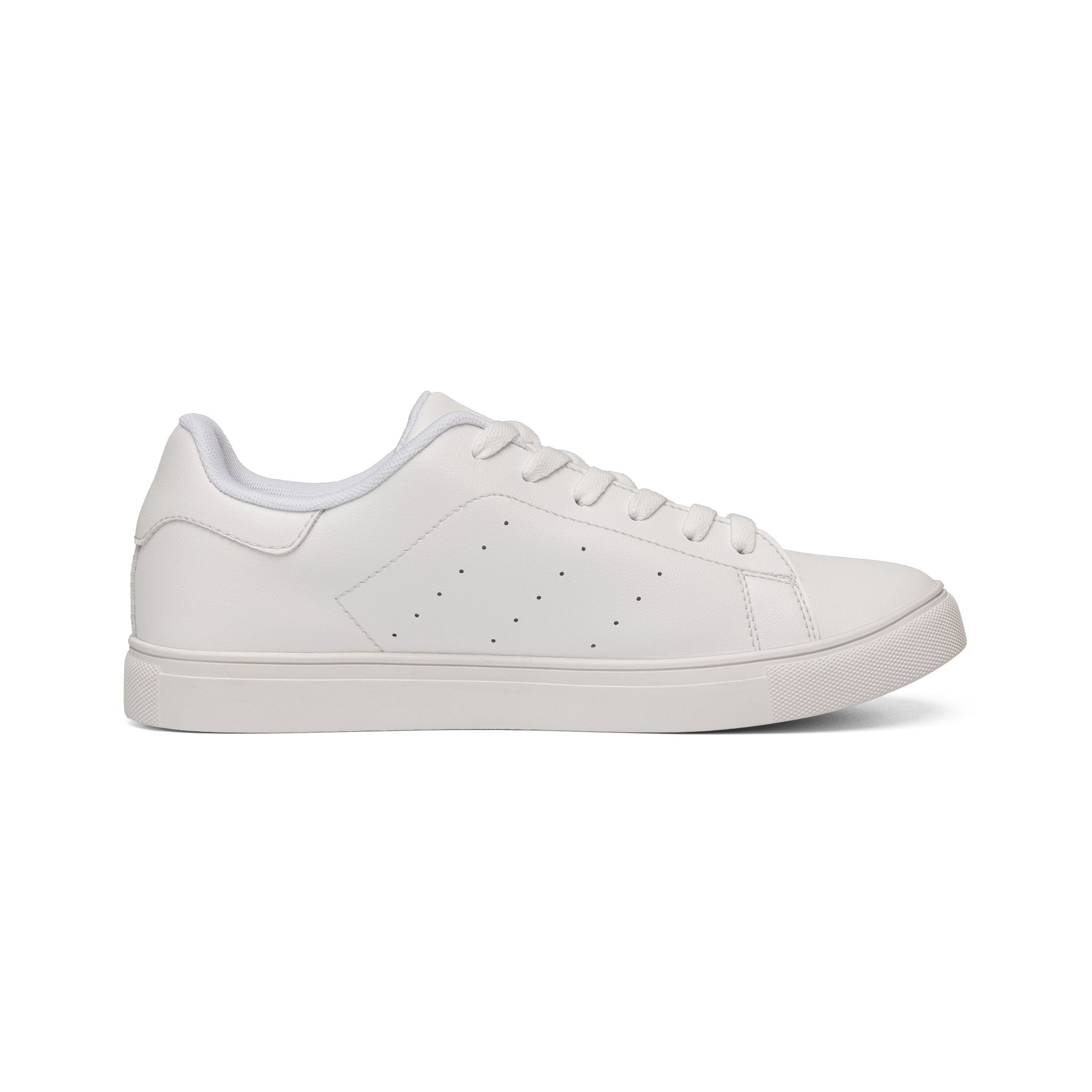 White Leather Low-Top Sneakers — Minimal Casual Men's Shoes