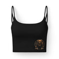 Bear Pocket Luxe Bra — Women's Cropped Strappy Bralette with Tiny Bear Graphic