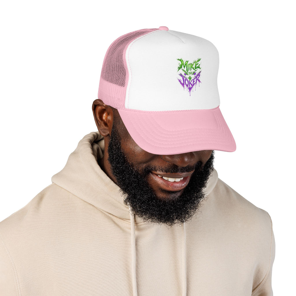 Trucker Hat with Neon Grunge Heart Logo