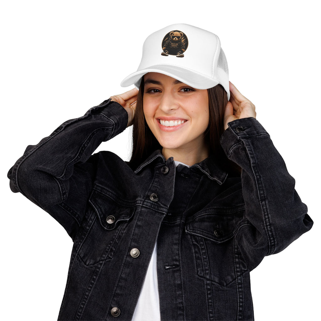 Teddy Bear Trucker Hat — Vintage "Pas de Panier" Patch Cap