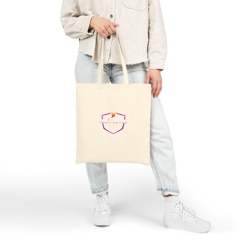 Next Level Tote Bag — Minimal Hexagon Logo with Sunset Accent