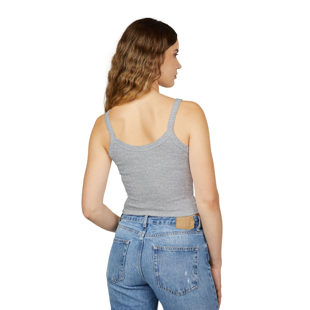 Blue Butterfly Crop Tank — "Team Bird" Women's Spaghetti Strap Top