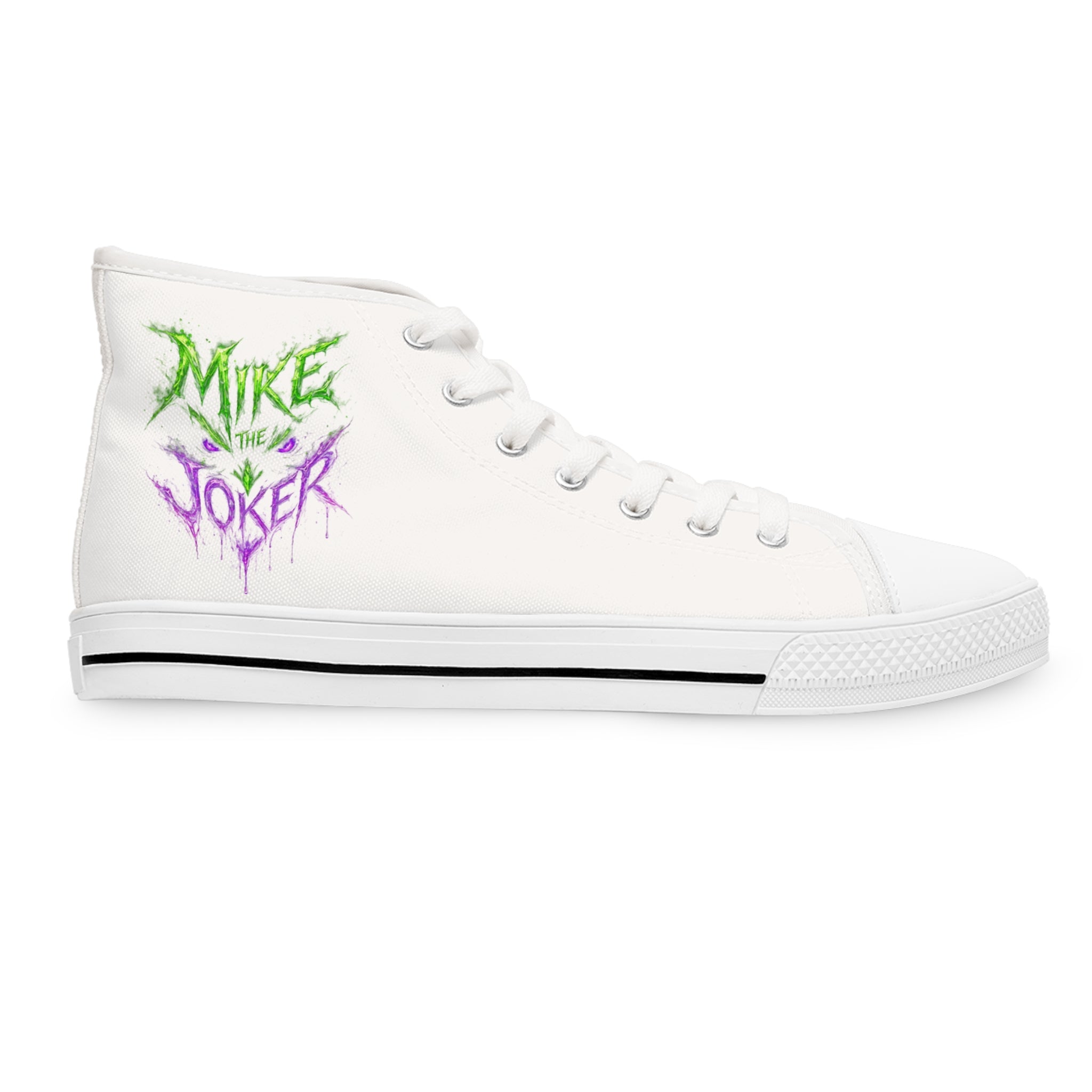 High Top Sneakers — Neon Graffiti "Make It Quicker" Women's Canvas Shoes