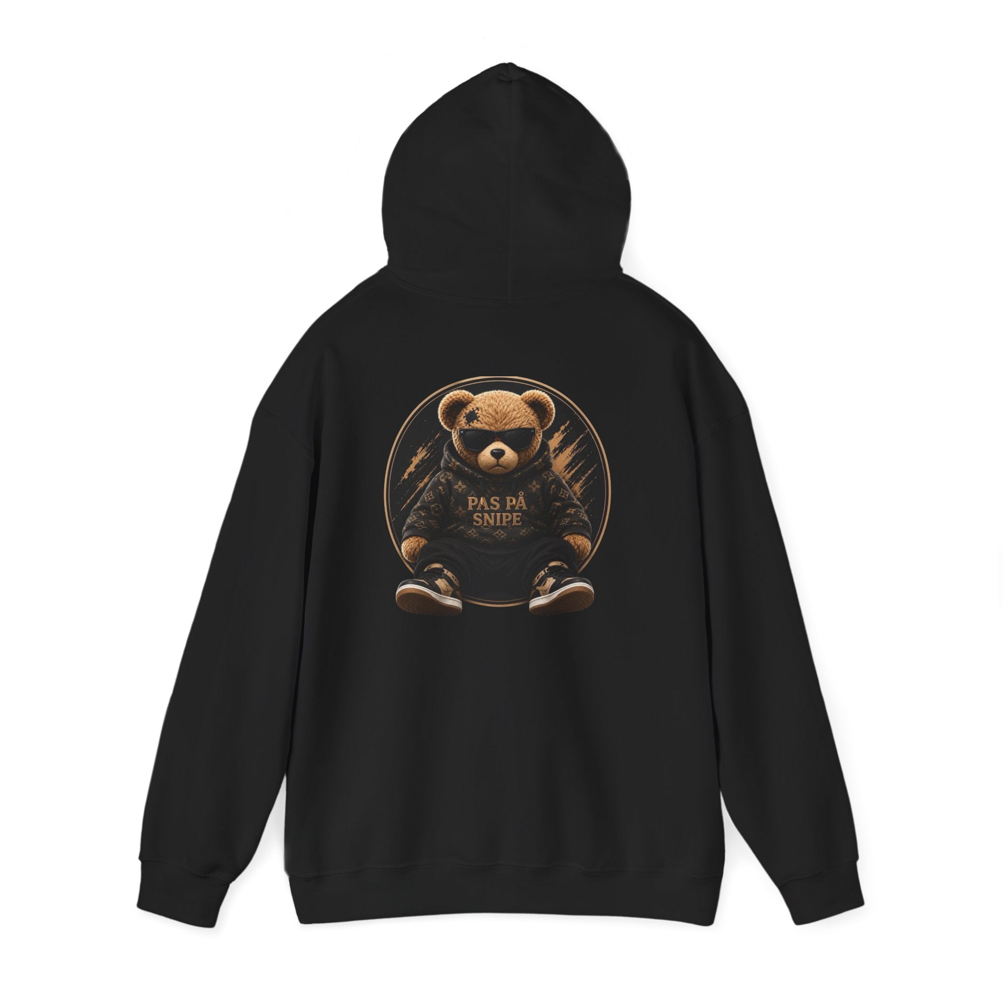 Bear Graphic Hoodie — 'Pas de Swipe' Cute Round Bear Pullover