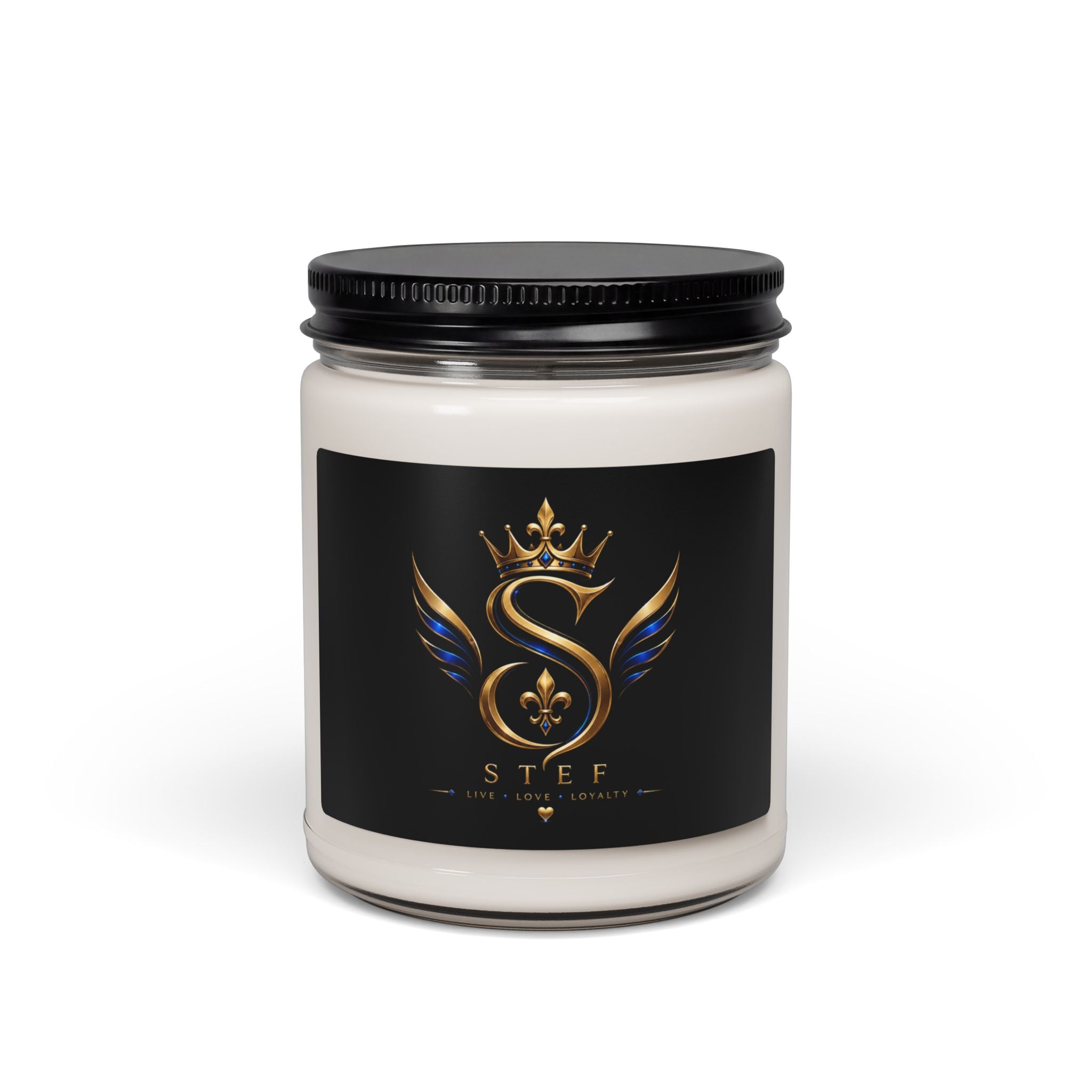 Monogram Crown Soy Candle — Personalized 'S' Luxe 9oz Scented Candle