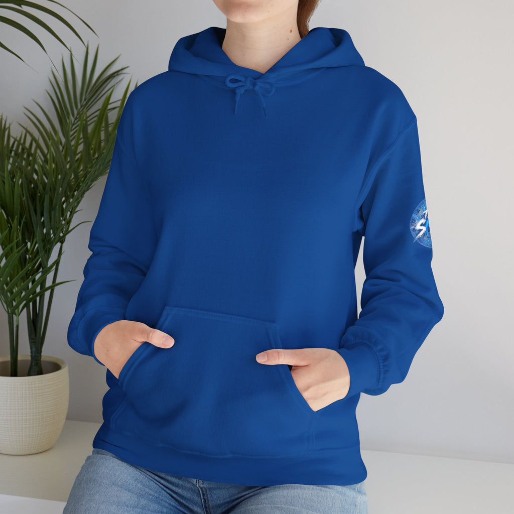 Nord Globe Hoodie — Blue Vintage Graphic Hooded Sweatshirt