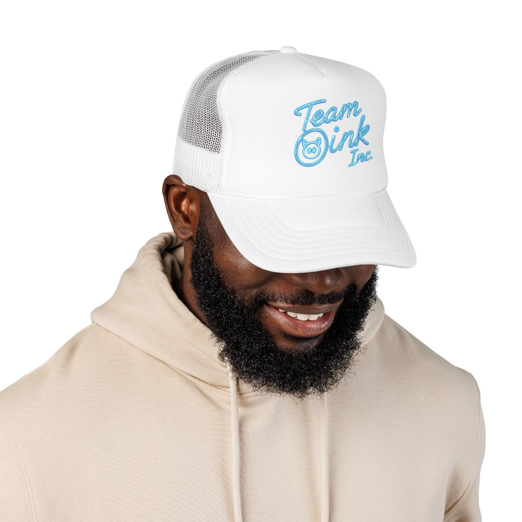 Team Oink Inc. Trucker Hat — Retro Embroidered Foam Cap