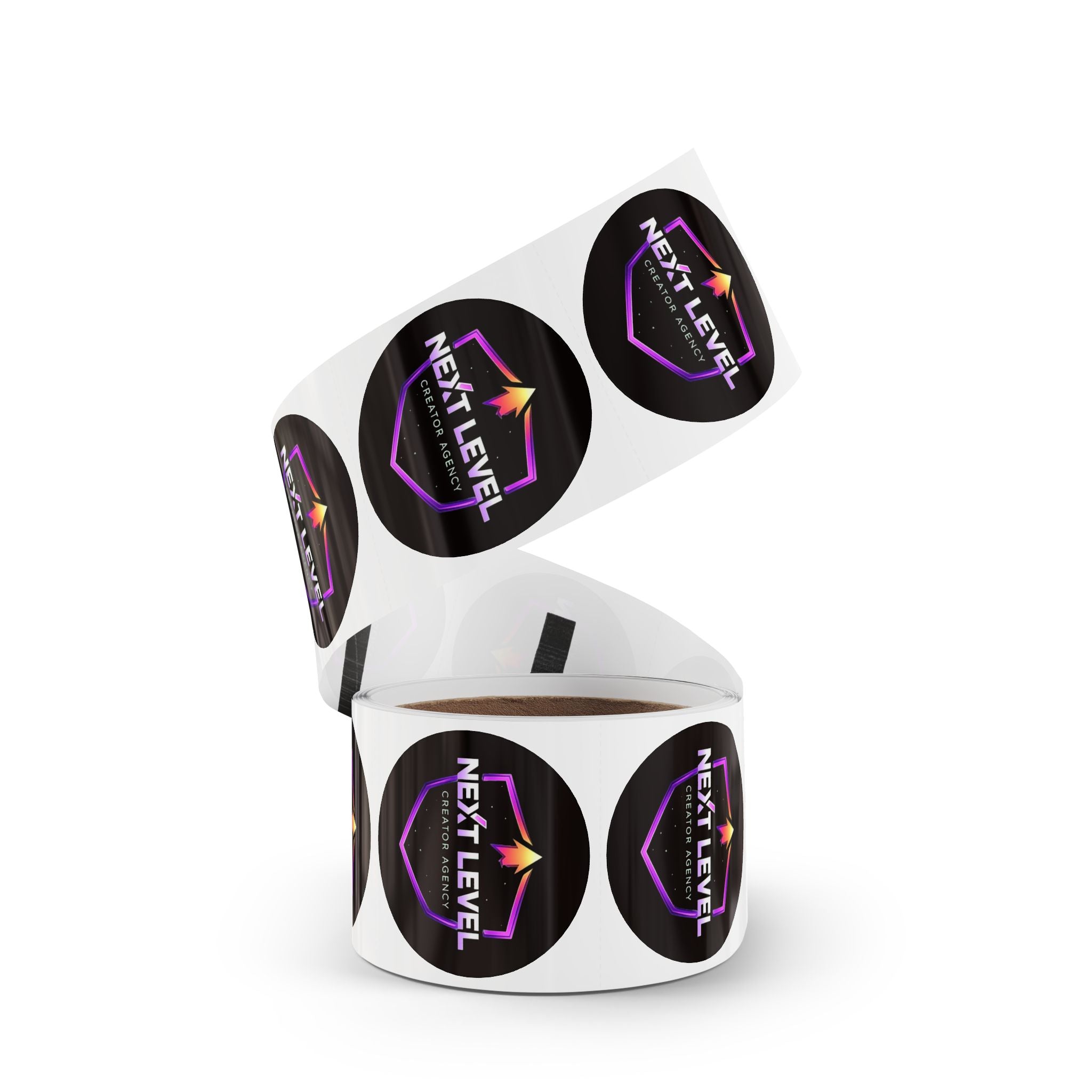 Next Level Round Sticker Labels – Branded Logo Sticker Rolls for Packaging & Promotions