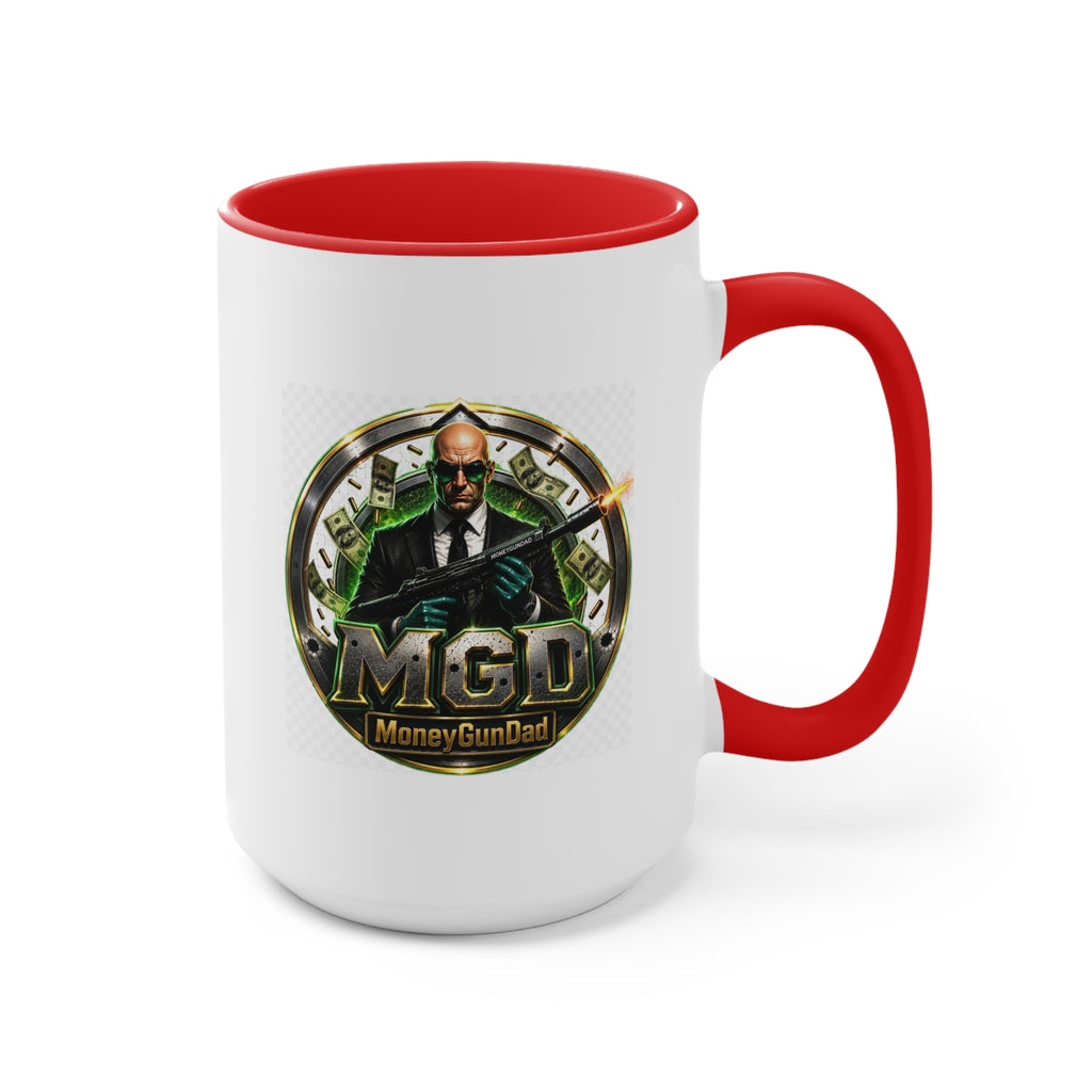 MoneyGunDad Accent Mug — Gamer/Streamer Logo Coffee Cup