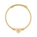 Miss V Engravable Heart Cuff Bracelet — Personalized Minimalist Wire Bangle