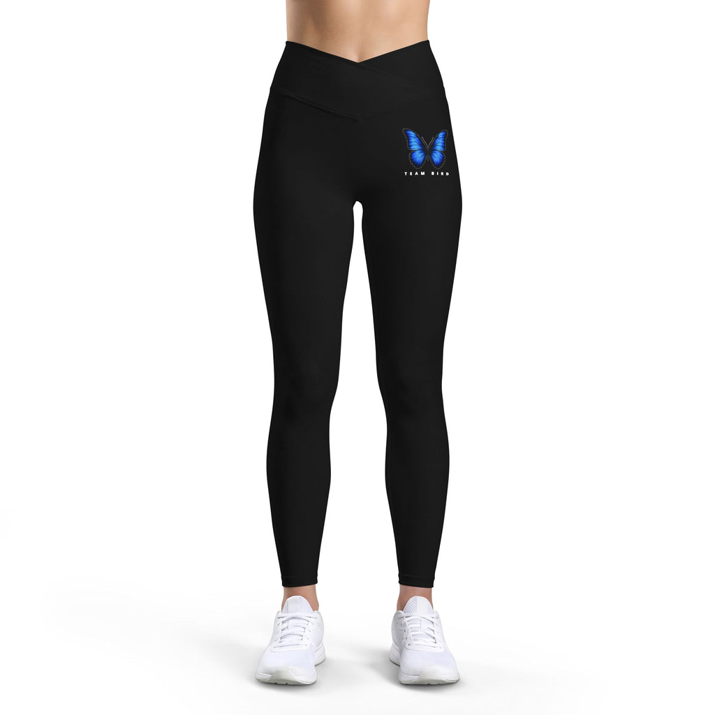 Butterfly Luxe Leggings — Blue Butterfly "Good Vibes" High-Waist Active Leggings