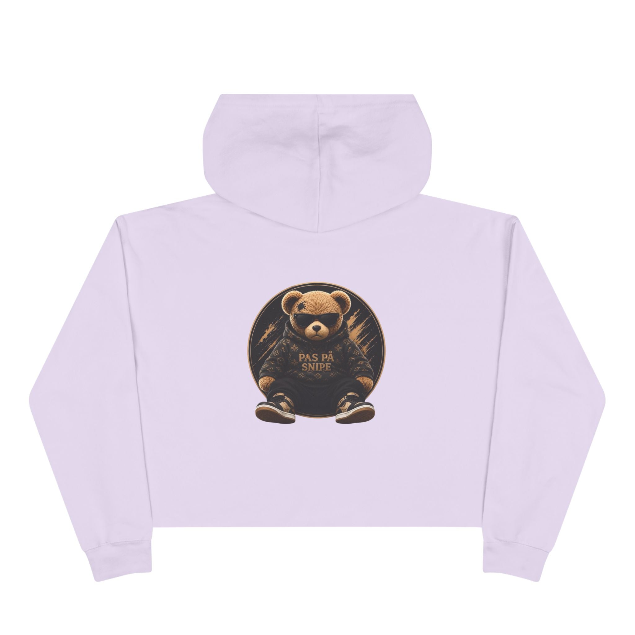 Teddy Bear Crop Hoodie — 'Kiss Me I'm Yours' Cute Graphic Cropped Hoodie
