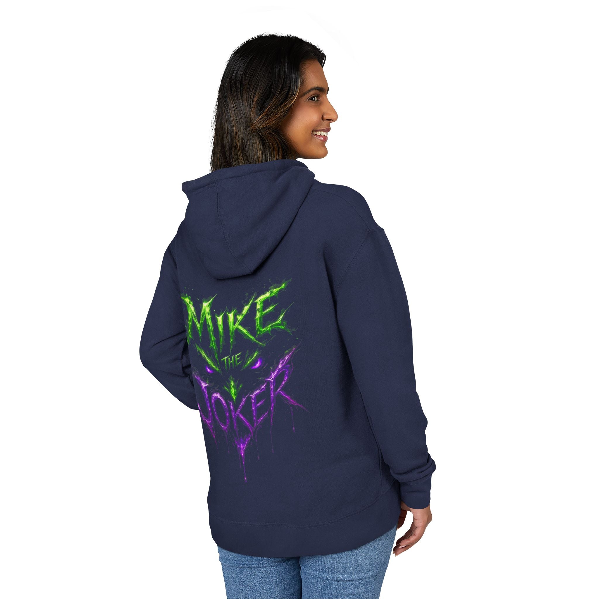 Joker Graphic Hoodie — "Mike the Joker" Neon Green & Purple Streetwear
