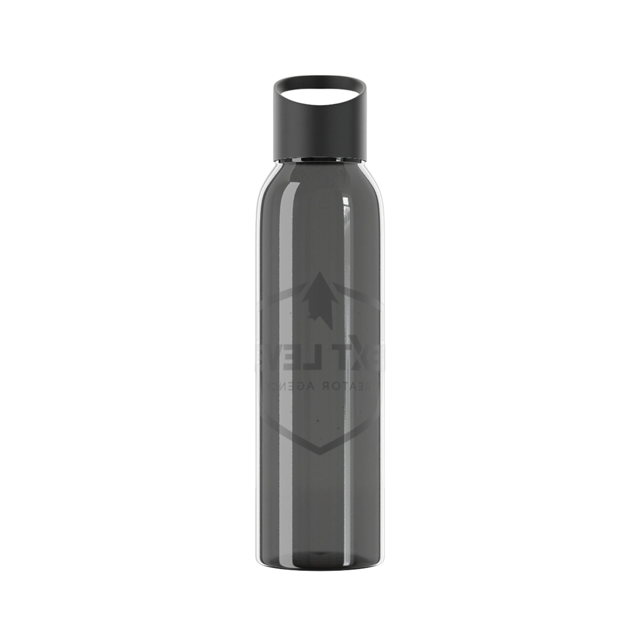 Sky Water Bottle — Clear Bottle with Gradient Arrow Logo (Next Level Creator Agency)