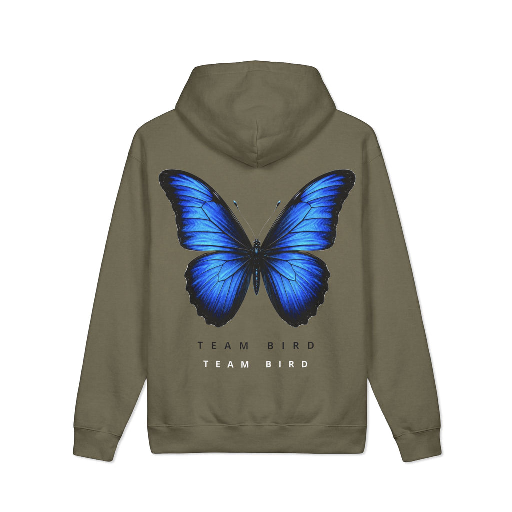 Blue Butterfly 'Team Bird' Hoodie — Graphic Butterfly Pullover