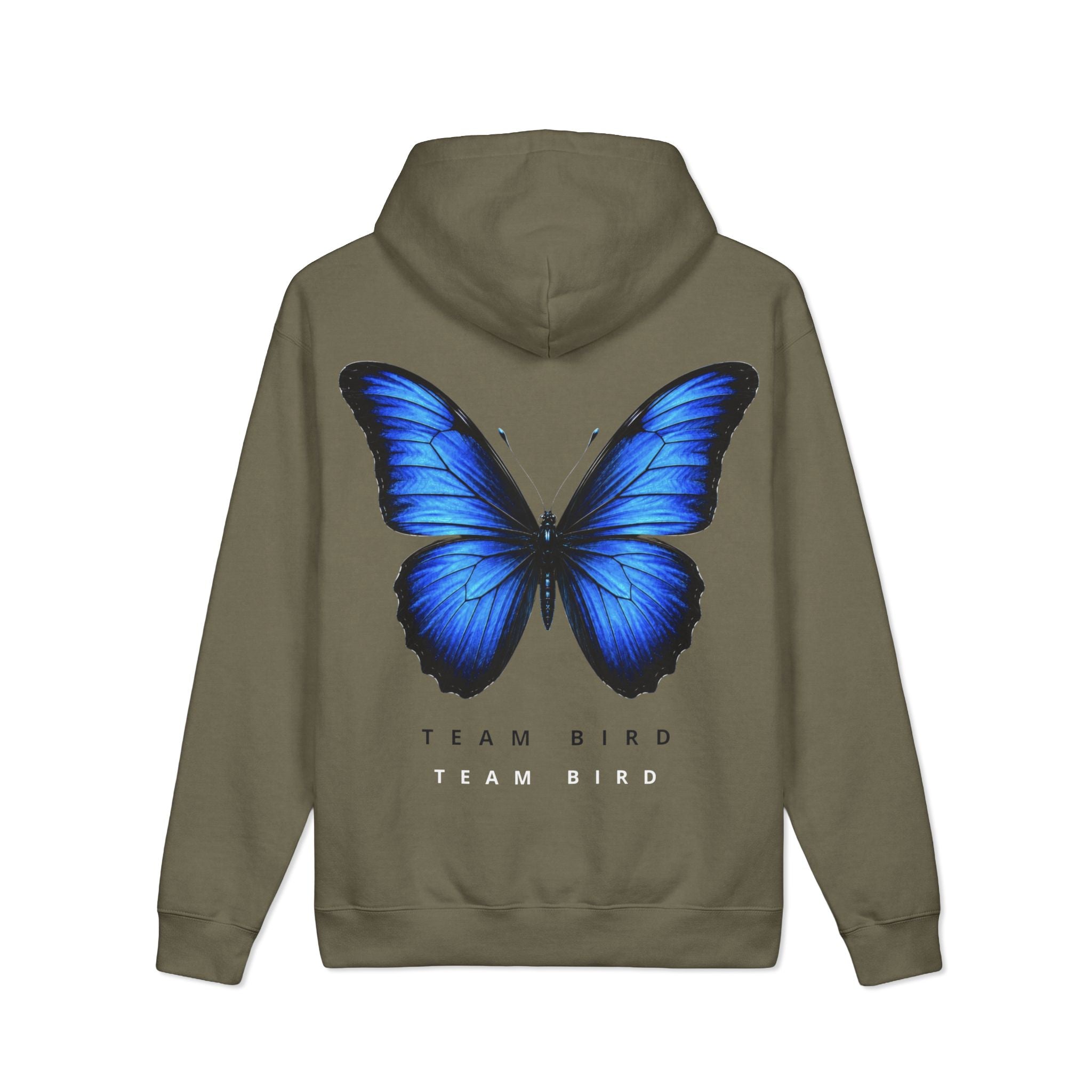 Blue Butterfly 'Team Bird' Hoodie — Graphic Butterfly Pullover