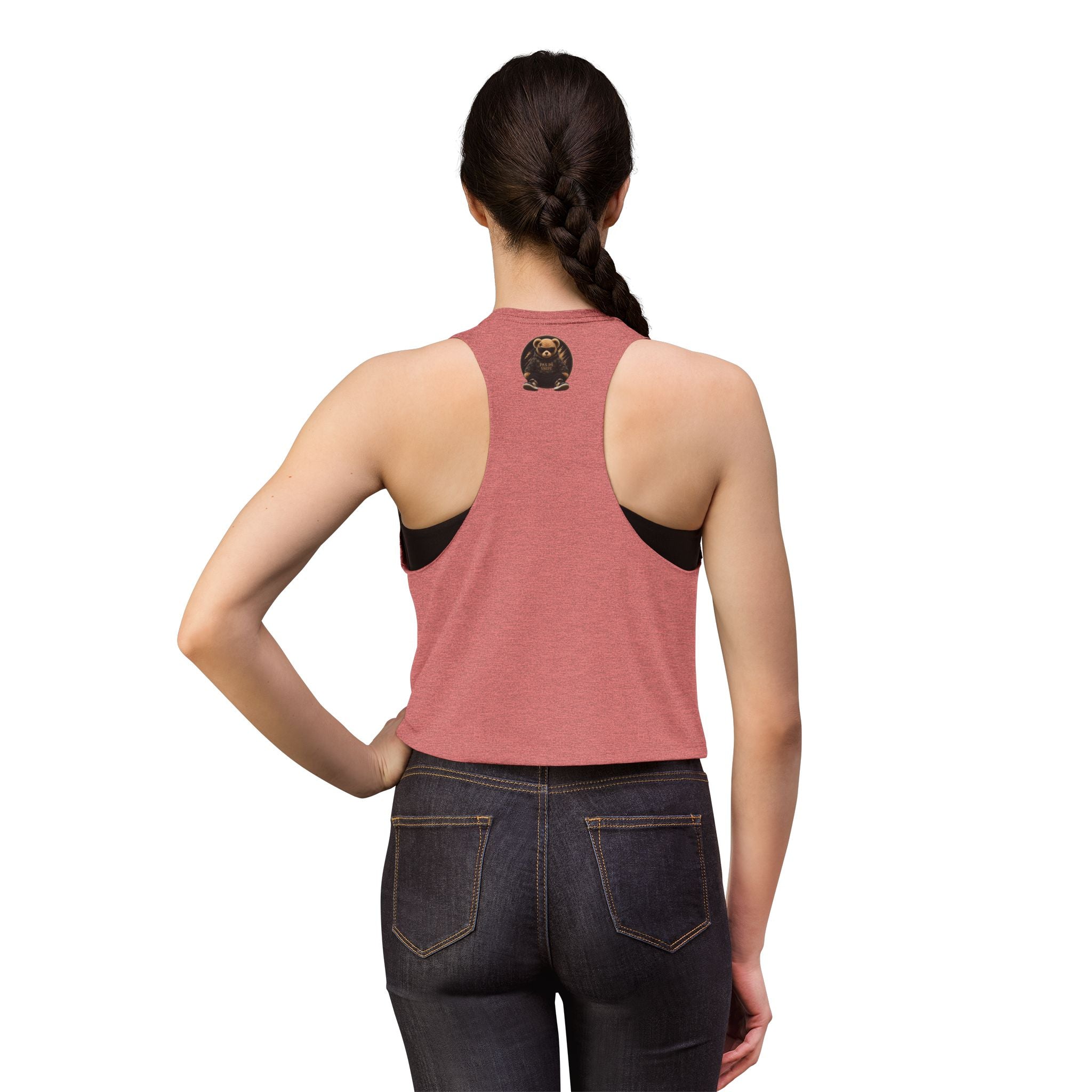 Cute Teddy Bear Graphic Crop Top — "Pas På Snipé" Women's Tank