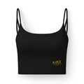 Luxe Black Crop Bra — Gold 'MBA' Embroidery