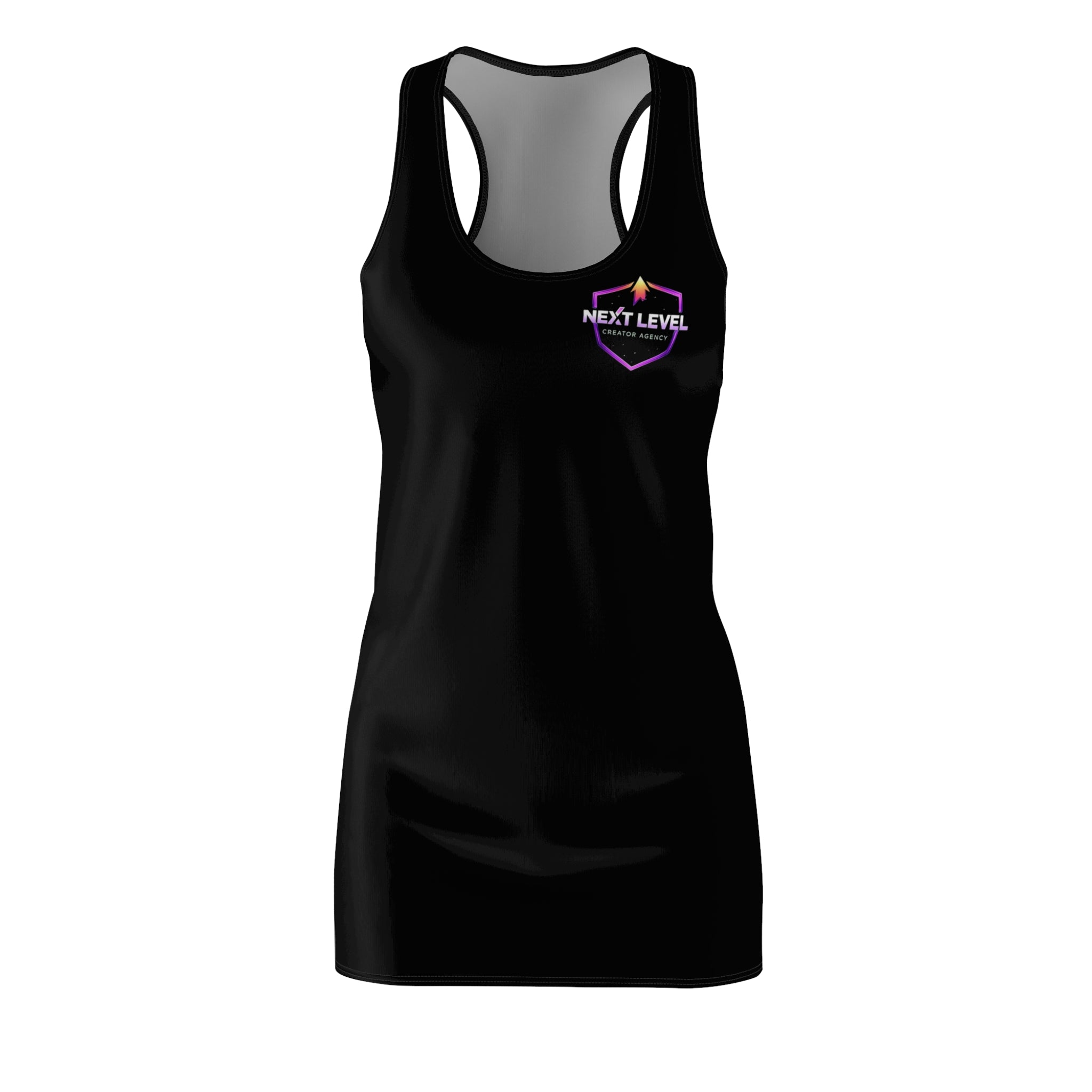 Next Level Racerback Dress — Women's Black Athletic Cut & Sew